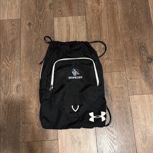 Under Armour Black and White Drawstring Bag